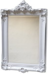 White swept Framed Mirror 40 x 28 Inches