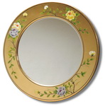 Gold round lacquered frame, Floral Japanese pattern