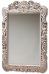 Ornate and decoratively carved white finished framed Mirror