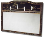 Black and Gold lacquered frame, Floral Japanese pattern
