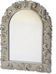Distressed Cream Arched Ornate Mirror 91 x 121cm