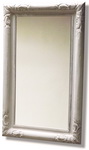 Shabby chic carved frame mirror finished in white