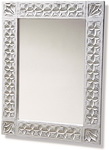 Shabby chic carved frame mirror finished in white