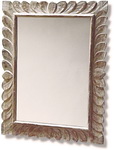 Shabby chic carved frame mirror finished in white