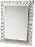 Shabby chic carved frame mirror finished in white