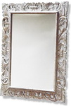 Shabby chic carved frame mirror finished in white