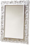 Shabby chic carved frame mirror finished in white