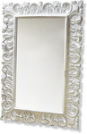 Shabby chic carved frame mirror finished in white