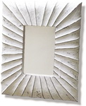 Shabby chic carved frame mirror finished in white