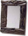 Rustic teak root frame in a rectangular shape