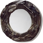 Rustic teak root frame in a circular shape