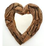 Rustic teak root frame in a heart shape