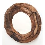 Rustic teak root frame in a circular shape