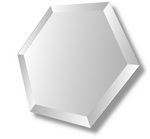 4mm Hexagon Bevelled Bevel edged Mirror 16