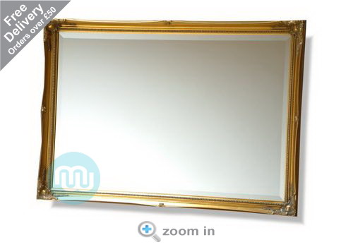 Ornate Swept Frame Mirror 105x75cm Bevelled Mirror