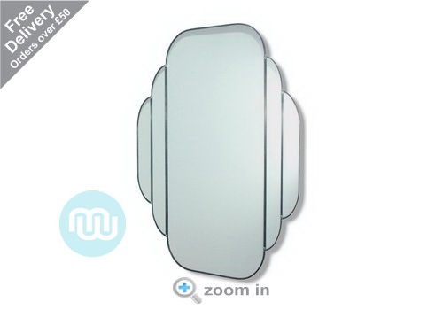 Stunning and unique Art Deco mirror made up of 5 mirror sections finished in silver lead. Hand made and finished for exceptional quality
