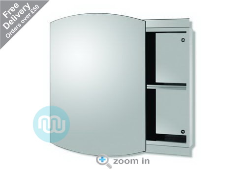 Beautiful, modern and very practical, stainless steel bathroom cabinet with integrated mirror 460 x 660 x 120 mm
