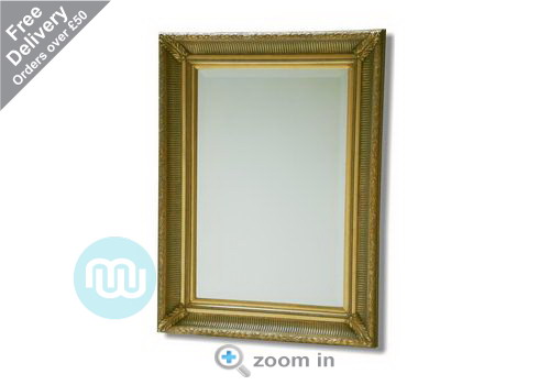 Gold Antique Effect  Rectangle Mirror 28 x 38 Inches