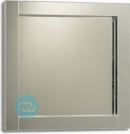 Chic and uncluttered contemporary square mirror with a mirror glass frame.