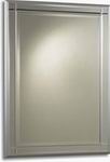 Attractive Rectangular mirror, with mirror glass inlay and silver trim. Bevelled Mirror.