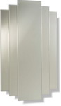 Contemporary five panel all glass mirror would also look good in an Art Deco environment.