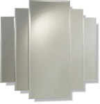 Contemporary five panel all glass mirror would also look good in an Art Deco environment.