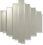 Seven panelled wall mirror with bevelled glass