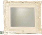 Elegant White ivory swept frame and bevelled mirror