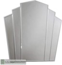 5 Panel contemporary Art Deco overmantle fan mirror, with bevelled glass