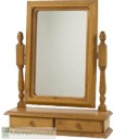 Antiqued pine dressing table mirror comes with 2 handy storage drawers
