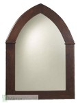 Traditional Gothic arched mirror, in a dark walnut colour