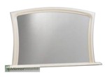 Stylish modern overmantle design finished in a white ivory colour with plain mirror
