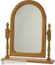 Arched traditional dressing table mirror in an antique pine finish and plain mirror