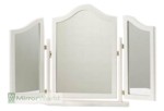 Double action, triptych dressing table mirror, with folding wings, finished in a white lacquer.