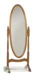 Full length oval dressing mirror, traditional style and an antique pine finish.