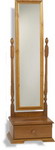Classic pine full length dressing mirror with extra storage drawer