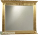 Very imposing Regecy reproduction Overmantle, finished in quality gold leaf with bevelled mirror. Tall and elegant with delicate detailing to the top and fluted columns. This versatile mirror can be hung as an overmantel over a fireplace or as a freehang