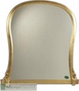 Enigmatic bow shaped overmantle, with decoratively carved feet, finished in quality gold leaf.