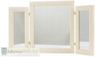 Triple window dressing table mirror in a ivory cream finish