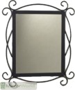 Rustic look black wrought iron frame with plain mirror