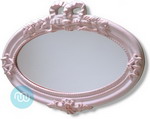 Pink / White Oval Garden Mirror 20 x 14 Inches
