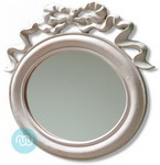Pink / White Oval Garden Mirror 17 x 17 Inches
