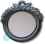 Graphite Oval Garden Mirror 15 x 14 Inches