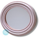 Pink / White Cicle Garden Mirror 16 x 14 Inches