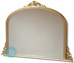 Beautifull overmantle with plain mirror and acanthus top and finials.