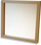 Contemporary framed mirror in light oak frame