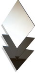 Limited Edition Designer mirror. This exciting modern design consists of a Diamond mirror over black glass chevrons and makes the talking point of any room