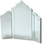 Make a bold statement with this classic and elegant Triple panelled Venitian dressing table mirror.  (63 x 71 x 10 Inches)

