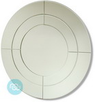 Silver Contemporary Round Mirror 35 x 35 Inches