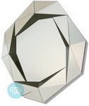 Contemporary Black and Silver glass Octagonal shape
